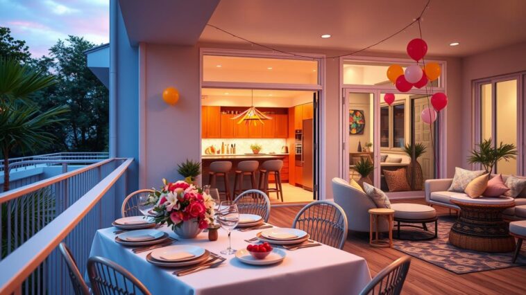 Balkon, Küche, Wohnzimmer: Räume clever fürs Feiern nutzen