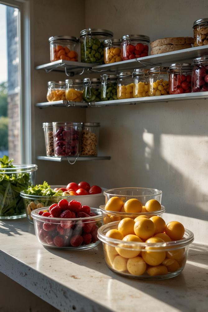 Helle, stilvolle Aufbewahrung von Brunch-Resten in Glasbehältern