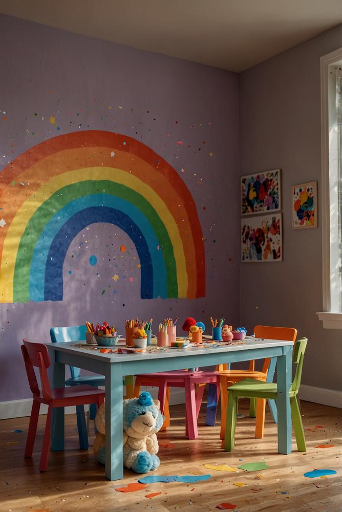 Bunte personalisierte Goodie-Bags für Regenbogenparty