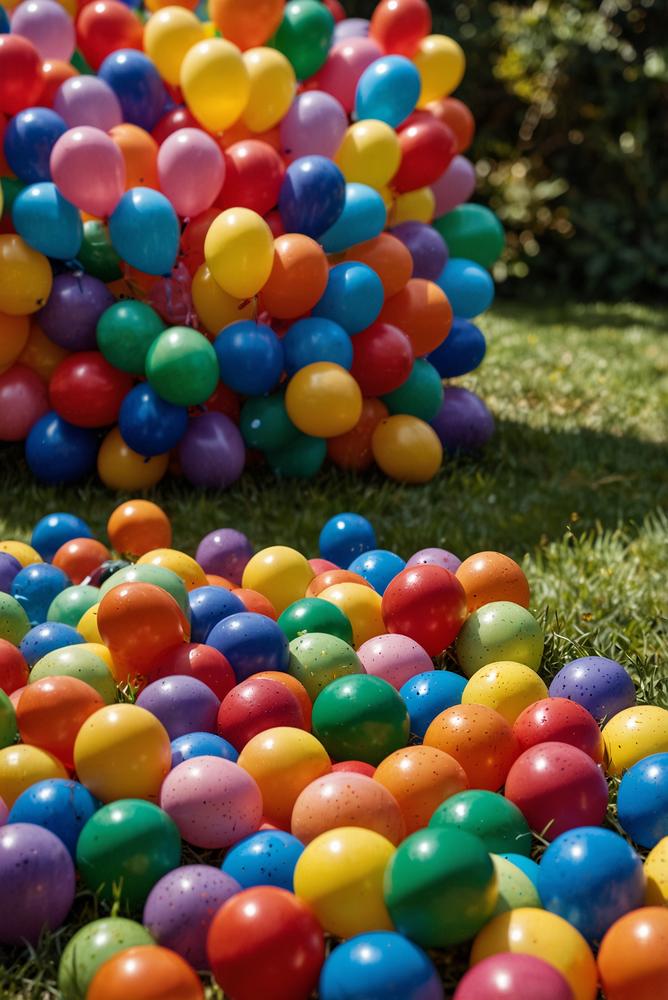 Bunte Regenbogen-Schatzsuche im sonnigen Garten