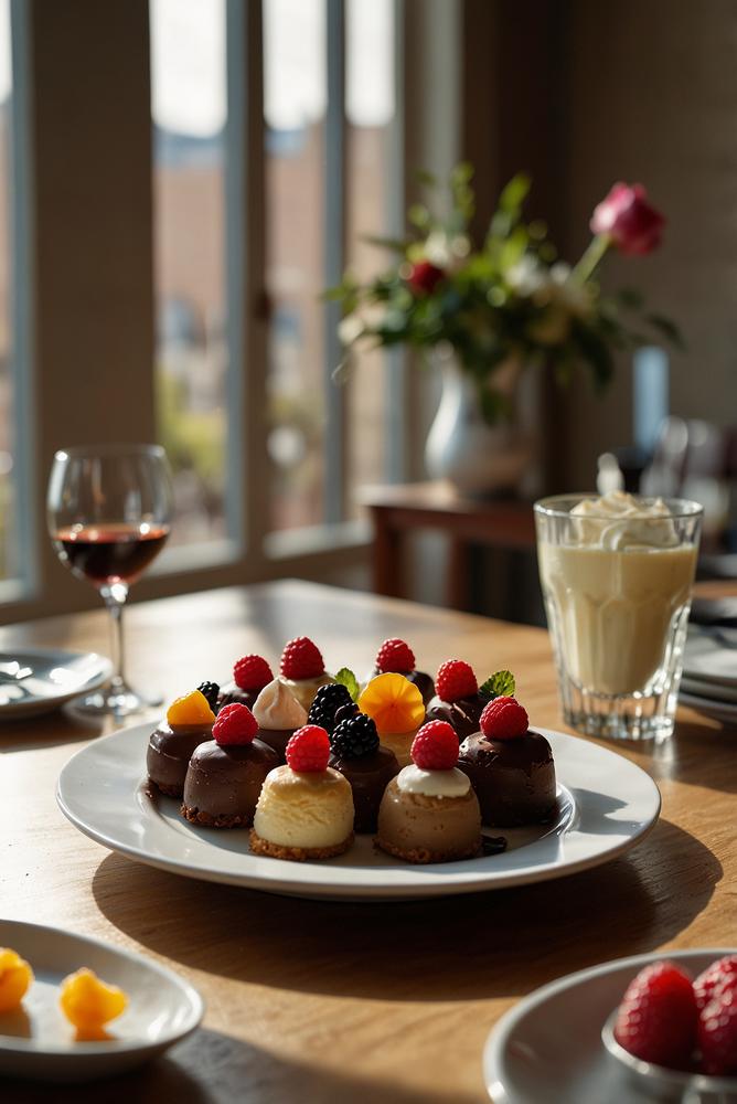 Einladendes Dessert-Tapas Buffet in hellem Raum