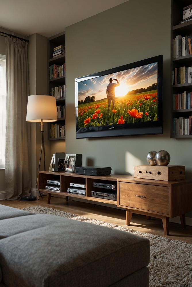 Moderne DIY Fernseher Wand mit wechselbaren Posterrahmen