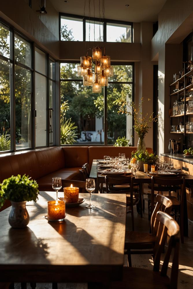 Heller Koch- und Essbereich mit Kerzenlicht für Verlobungsfeier