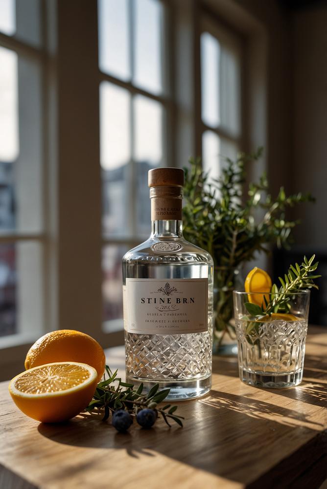 Heller Raum für Gin-Tasting mit Botanicals