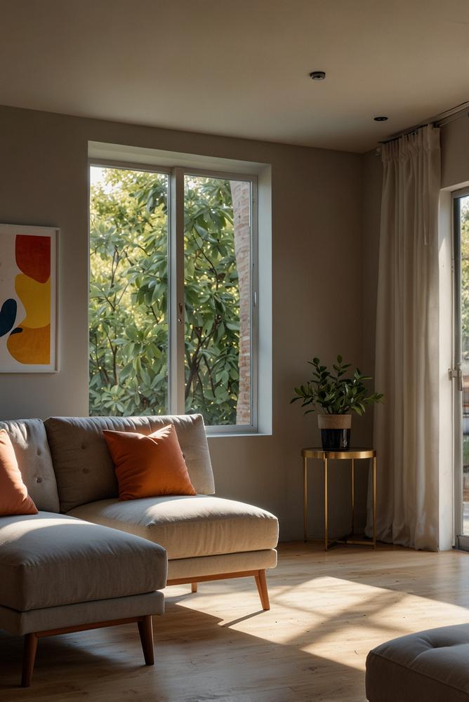 Karaoke Duett zuhause üben in modernem, hellem Wohnzimmer