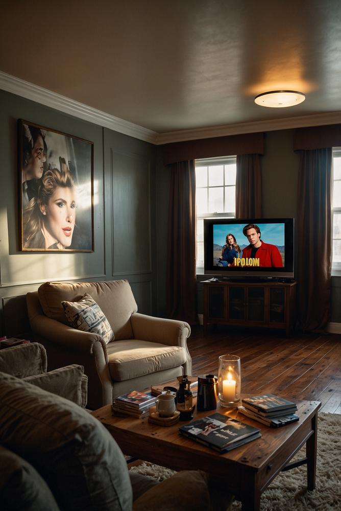 Helles und einladendes Heimkino Wohnzimmer mit Projektor