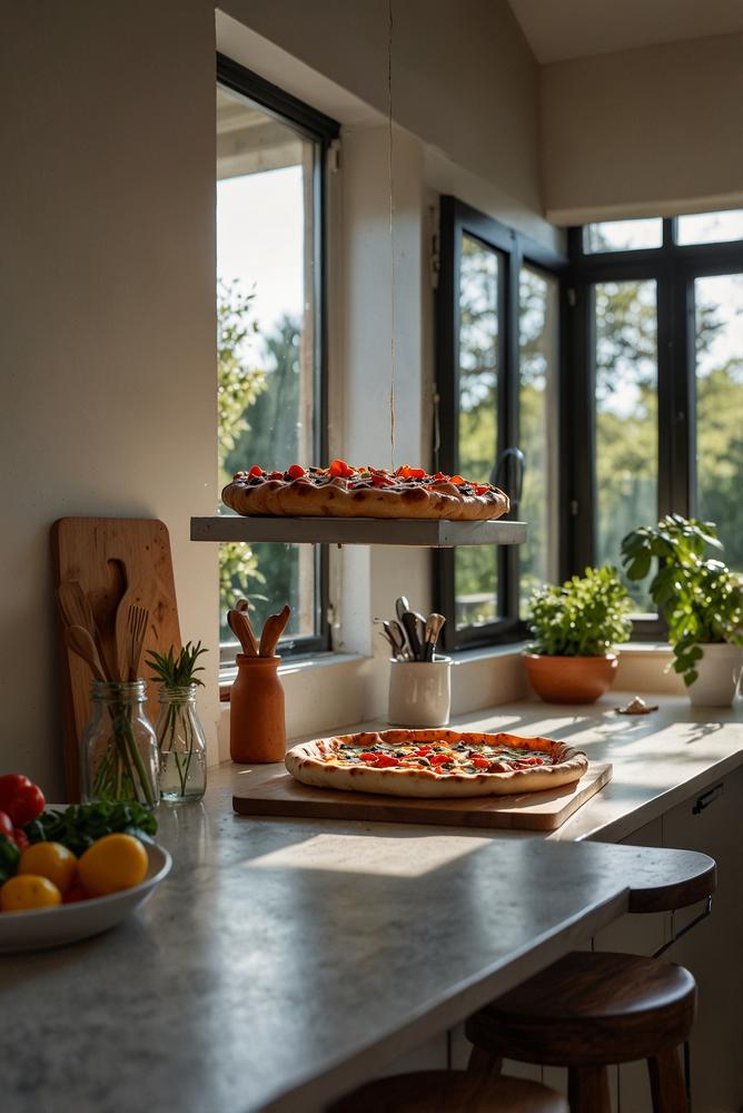 Helle DIY Pizza Station für Männerabend mit frischen Zutaten