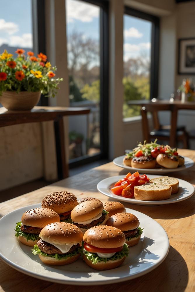 Helle Mini-Burger Fingerfood-Party mit DIY-Station