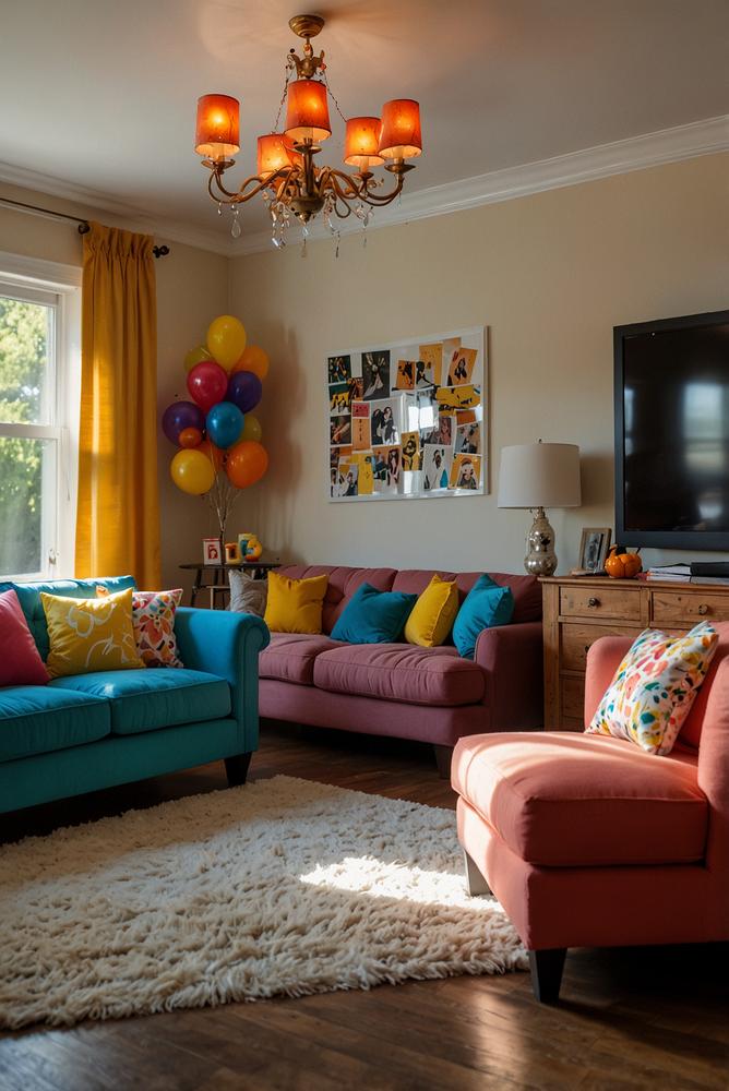 Helle Mottoparty Geburtstagsfeier mit Kostuemen