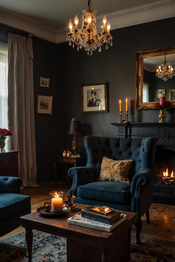 Hell beleuchtetes Zimmer für Murder-Mystery-Mottoparty