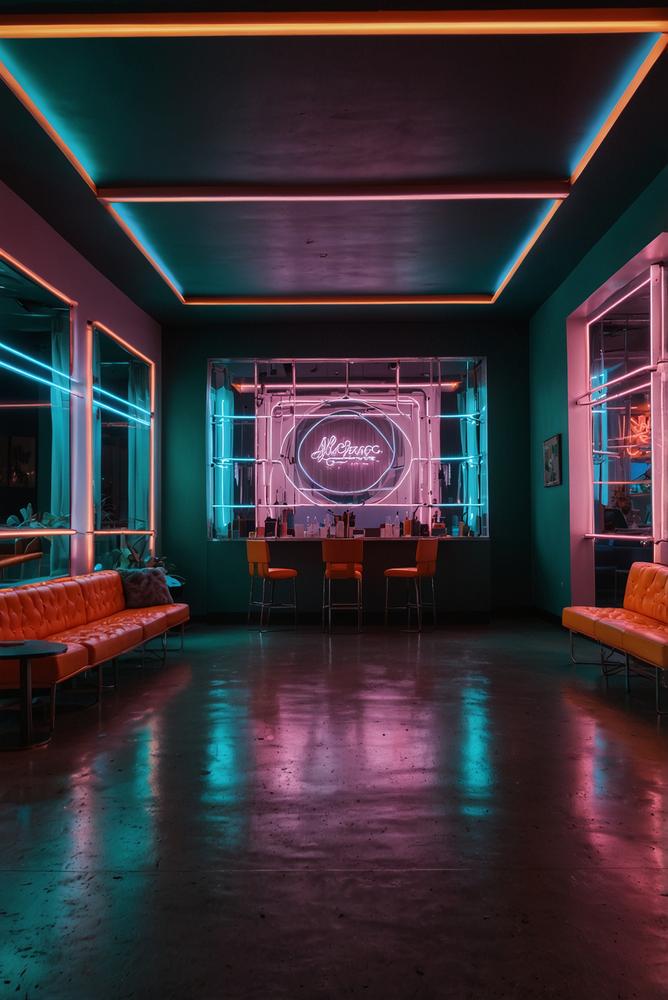 Neonlichterschlaeuche in bunten Farben bei 80er-Party