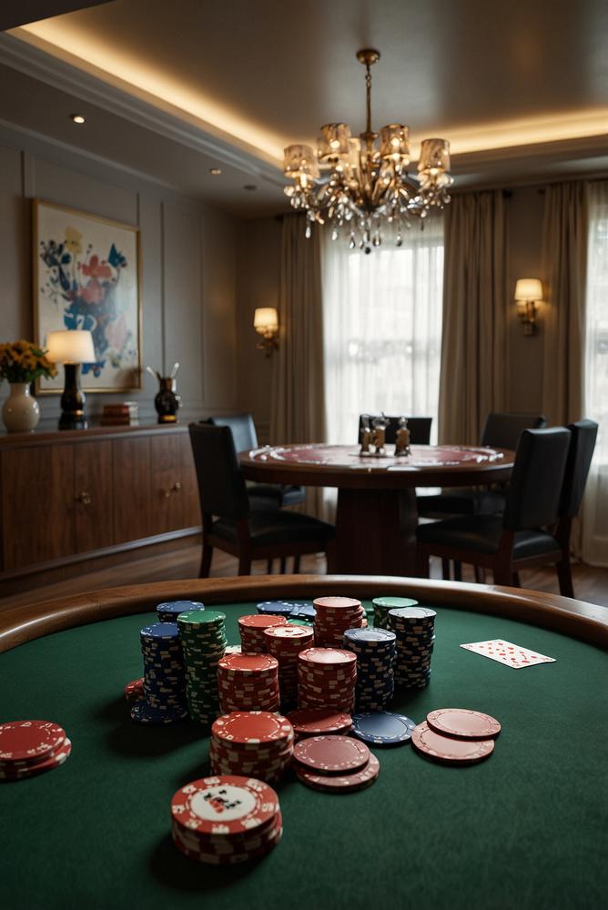 Pokerabend mit echtem Kartentisch, hell und einladend