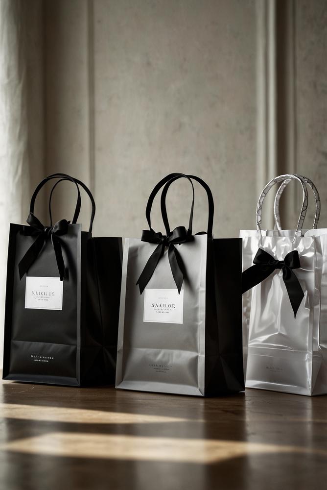 Elegante schwarz-weiss party-giveaways in stilvoller verpackung