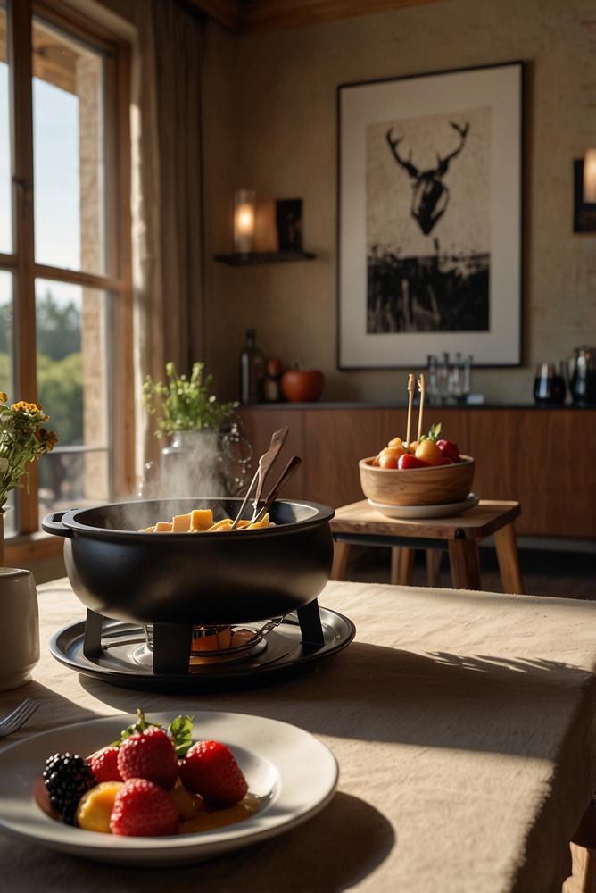 Heller, sicherer Fondue-Abend mit Freunden