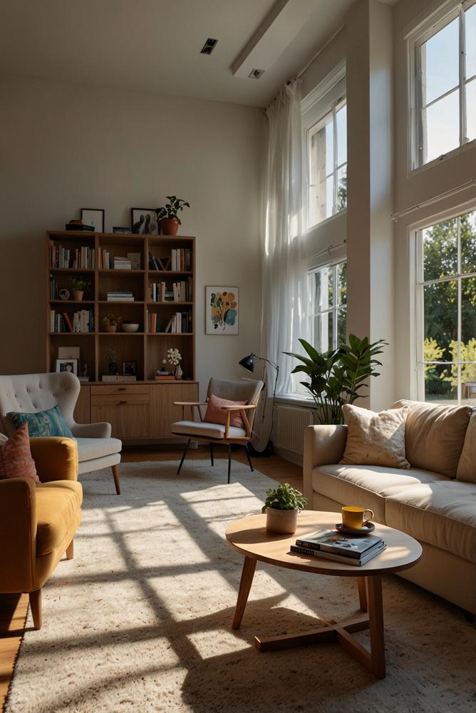Helles Wohnzimmer für Spieleabend Budgetplanung