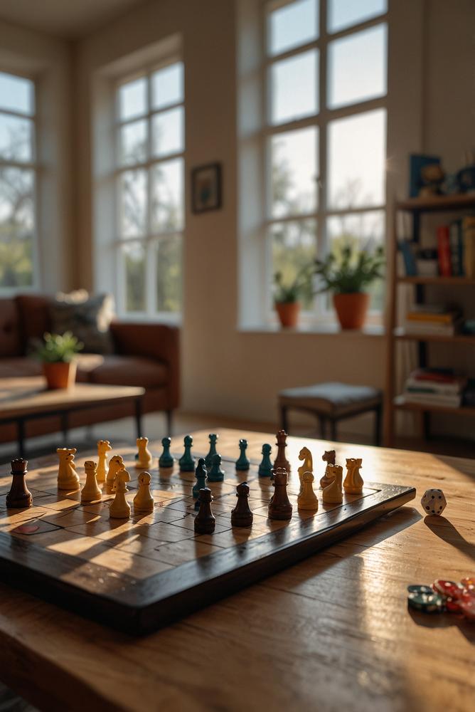 Helle Spieleabend-Szene mit Regel-Erklärung und Probe-Runde
