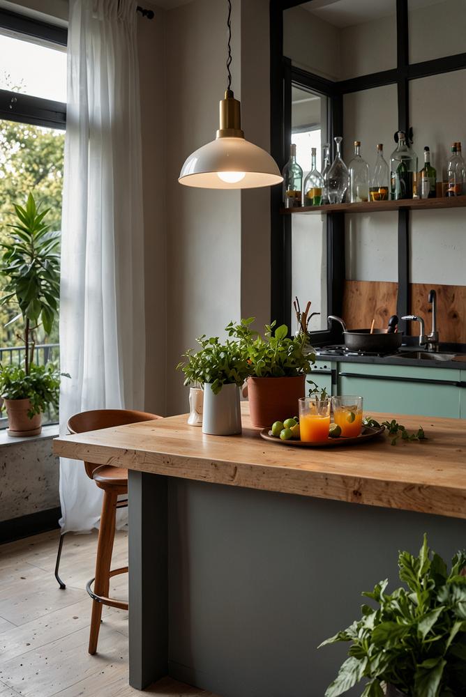 Helle moderne Cocktail-Geburtstagsfeier in der Wohnküche