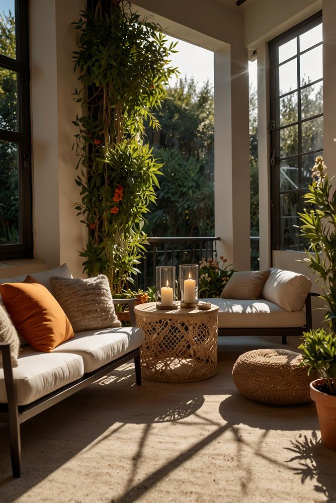 Stilvoll dekorierter Balkon für Geburtstagsfeier