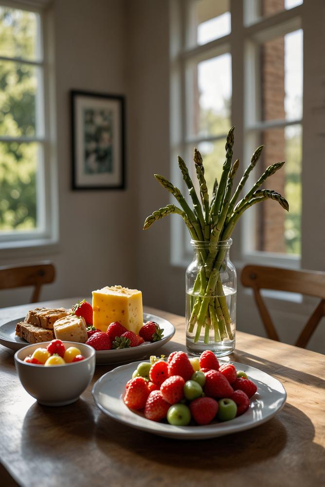 Heller stilvoller Brunch mit saisonalen Zutaten in moderner Einrichtung