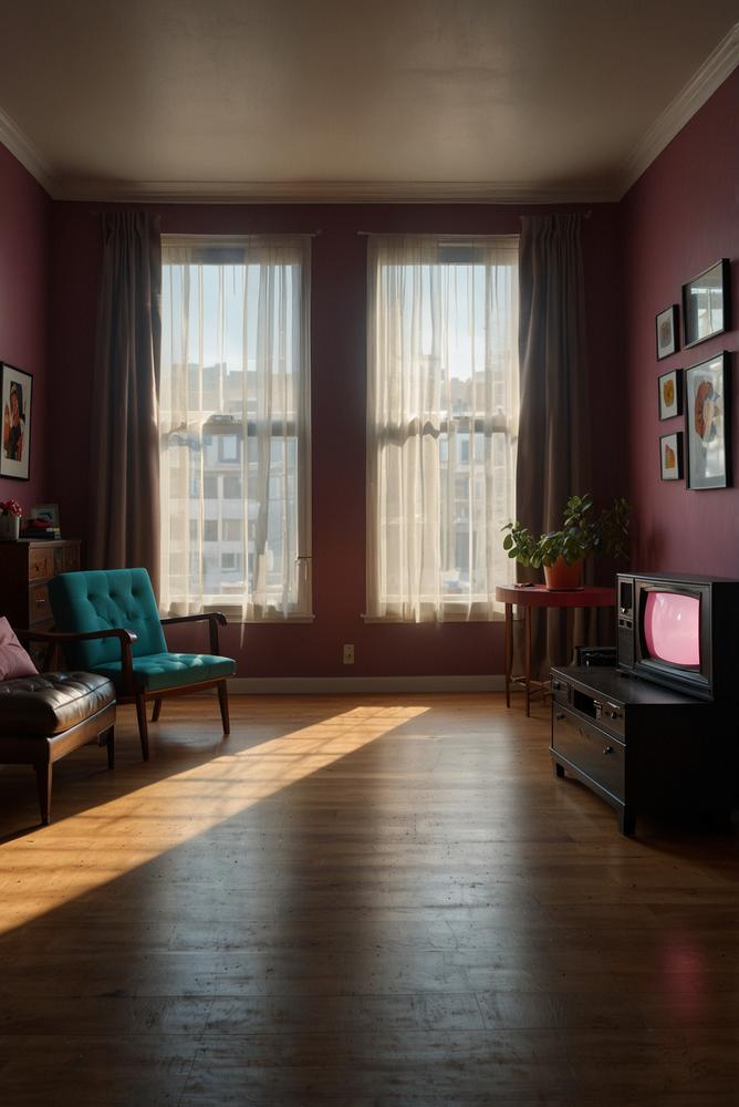 Vintage Fernseher mit 80er Musikvideos und Retro Deko