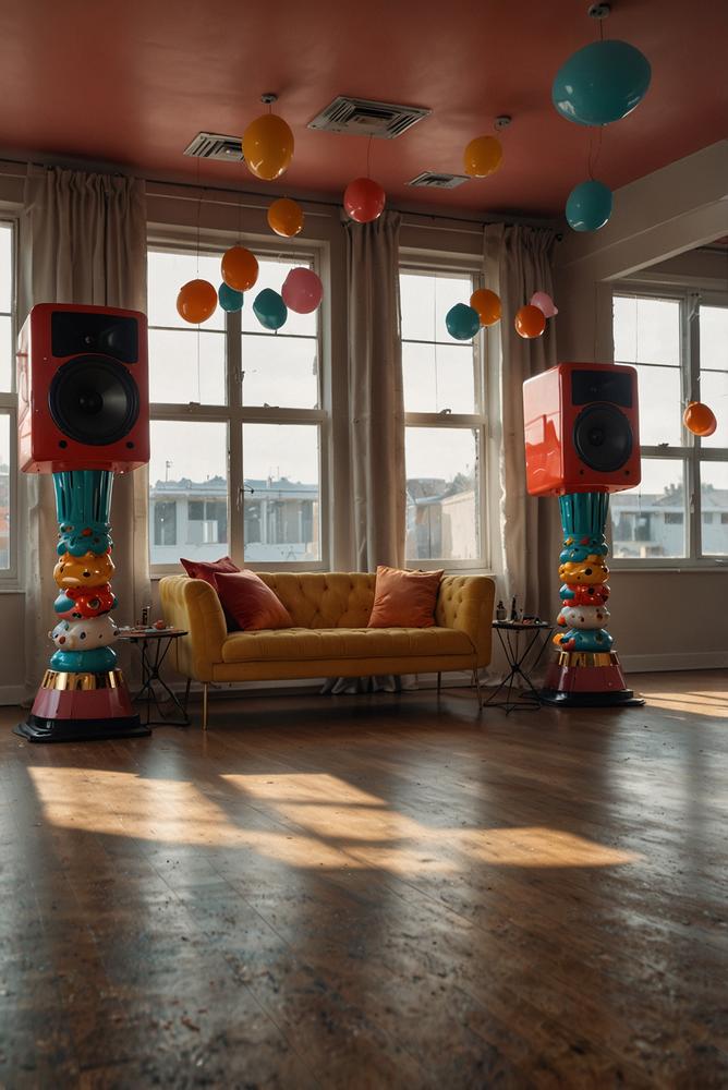 Bluetooth Party Stationen im hellen, modernen Partyraum
