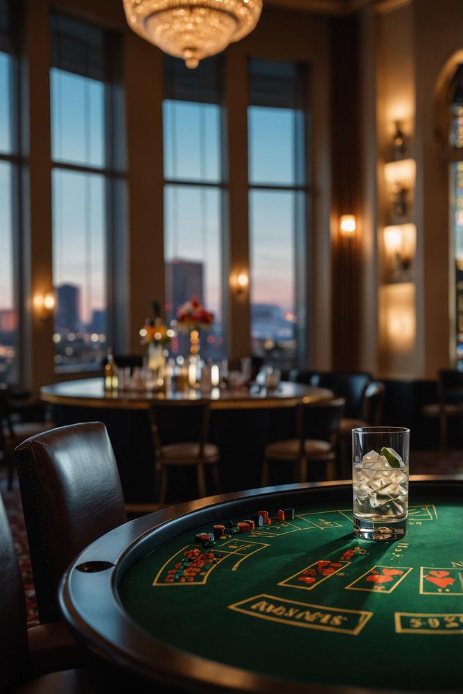 Helles und elegantes Casino-Nacht Partyzimmer mit Spieltischen