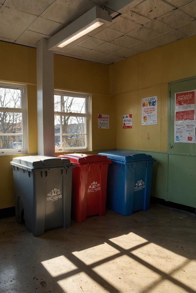 Helle Müllstation bei privater Karnevalsparty in modernem Raum