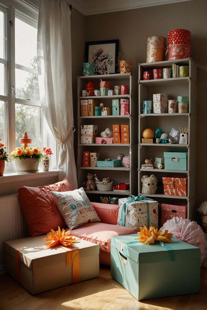 Aufgeräumte Karnevalsdeko in durchsichtigen Boxen