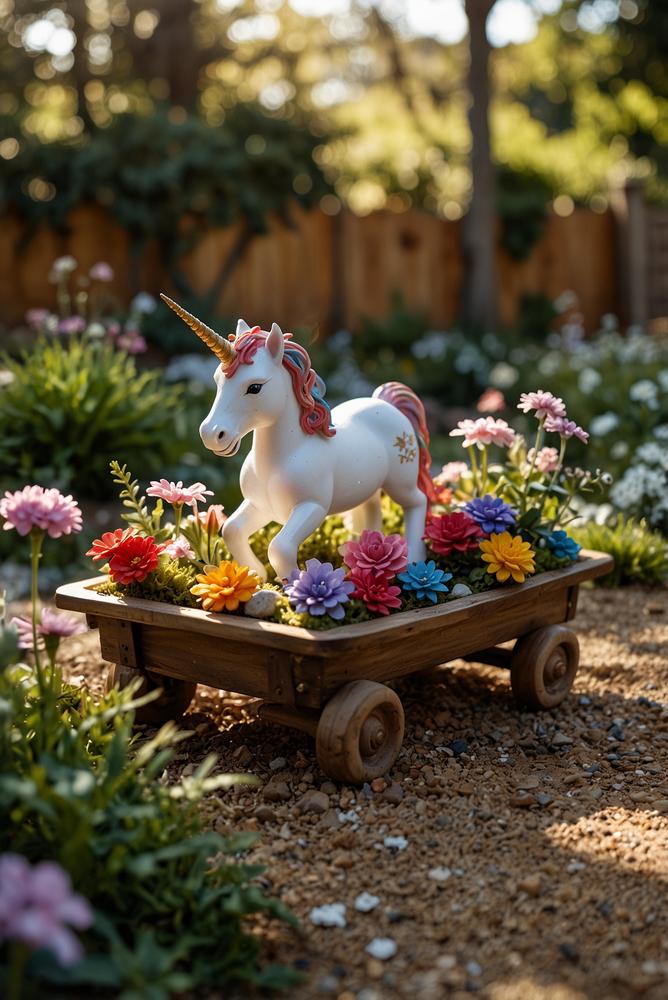 Helle Einhorn-Schatzsuche im Garten mit magischer Karte