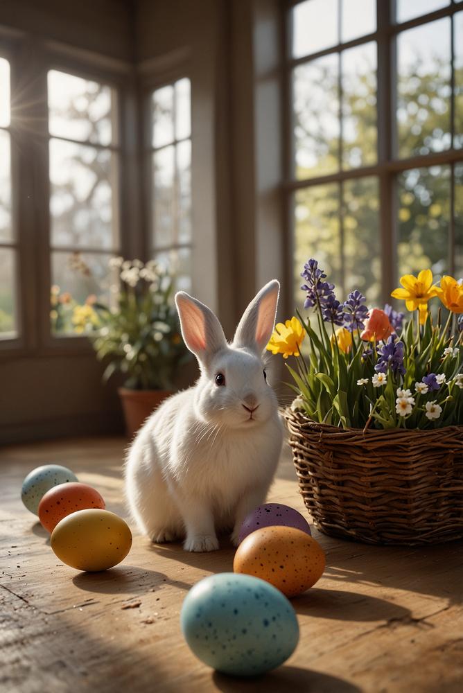 Helle Einladungskarten zur Ostereiersuche mit bunten Motiven