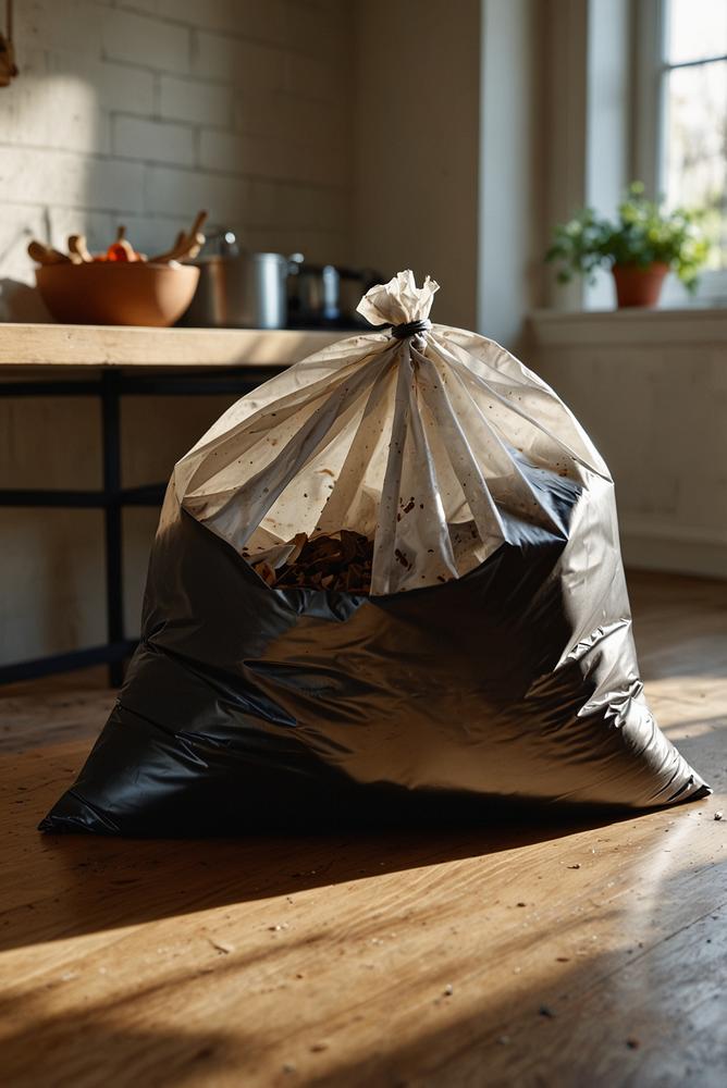 Helle Küche mit hygienischer Essensresteentsorgung nach Karneval