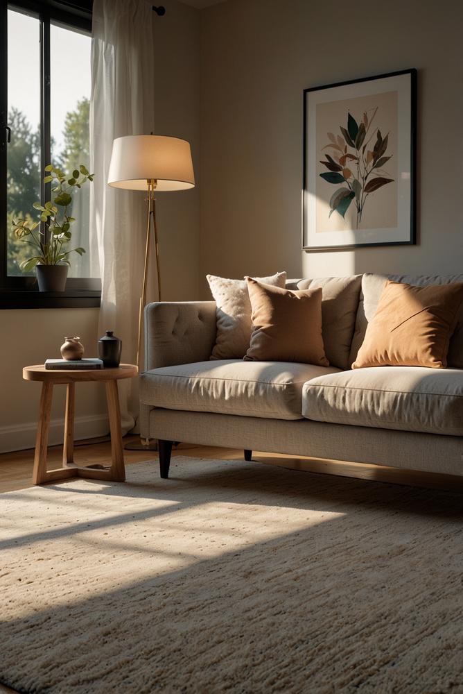 Helles Wohnzimmer mit behandelt Getränkefleck