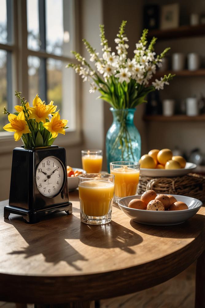 Helle und freundliche Getränkestation zum Oster-Sonntag