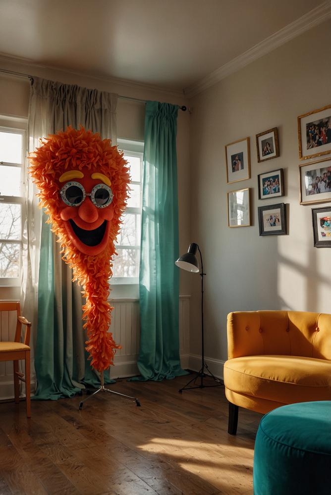 Karneval Fotobooth mit bunten Requisiten und Masken