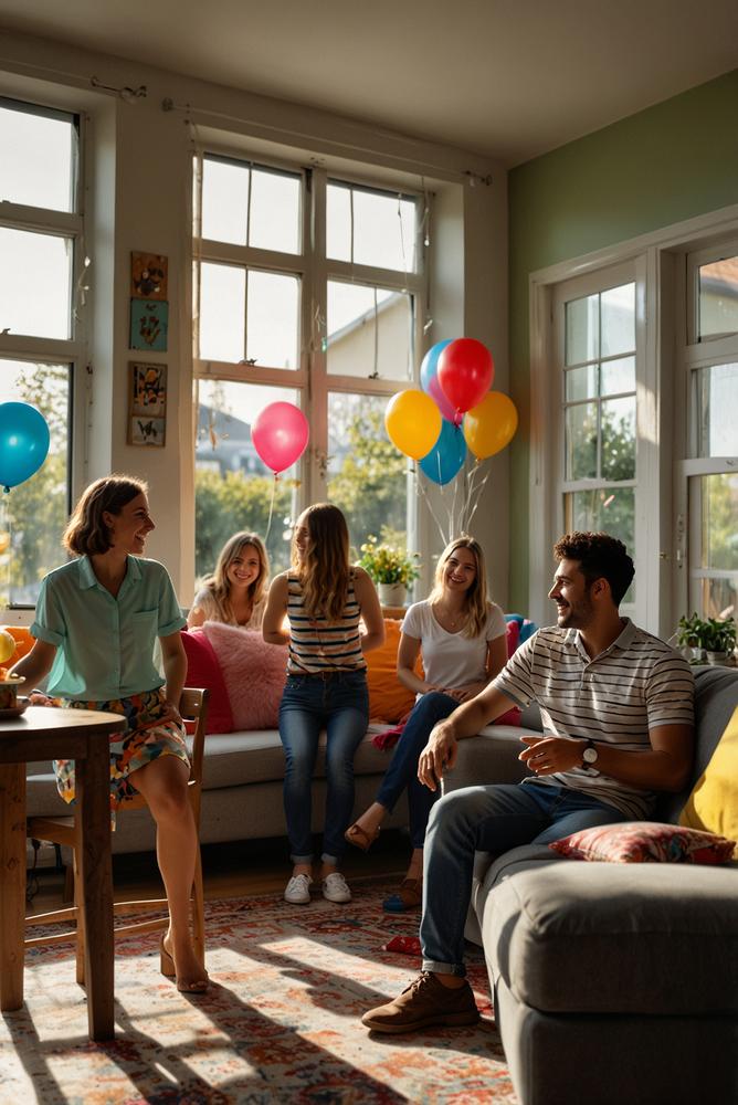 Karnevalsquiz bei heller und freundlicher Karnevalsfeier Zuhause