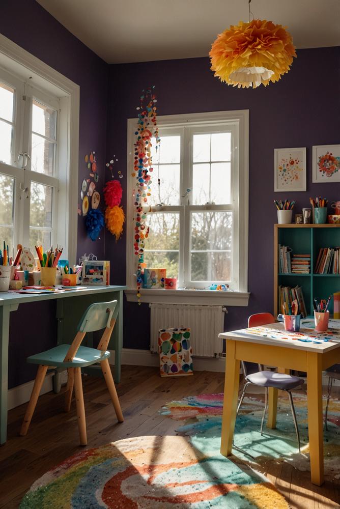 Kinder basteln bunte Karnevalsmasken aus Papptellern