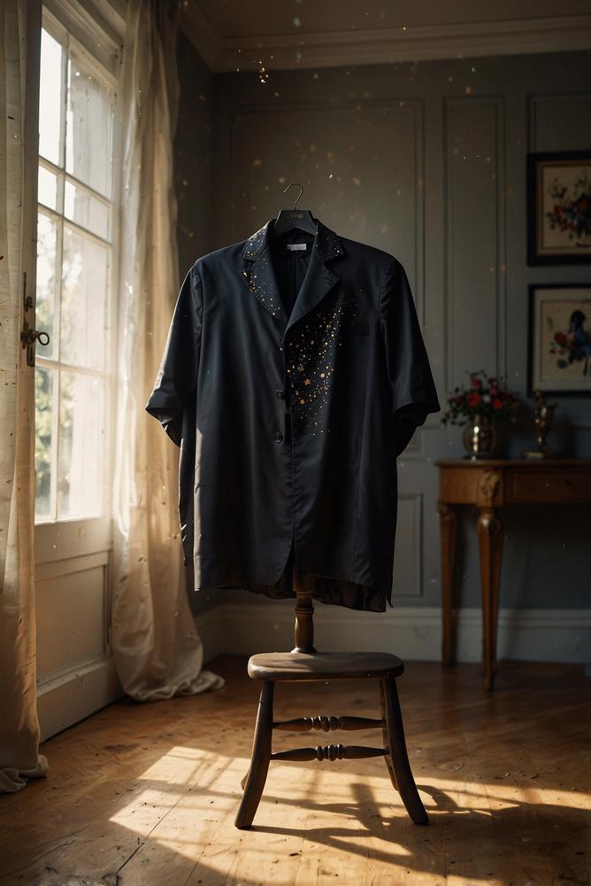 Magier-Outfit mit schwarzem Umhang und Zylinder im hellen Raum