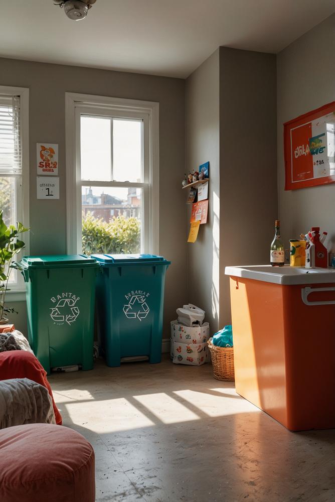 Helle und ordentliche Müll- und Toilettecke bei Karnevalsparty