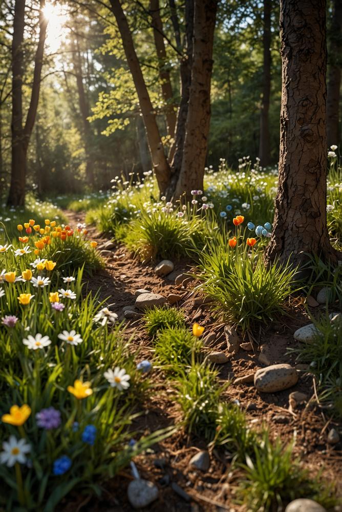 Mini-Osterwanderung mit bunter Eiersuche im Fruehling