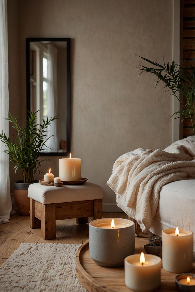 Helle Entspannungs-Spa-Ecke für Geburtstagsfeier zu Hause