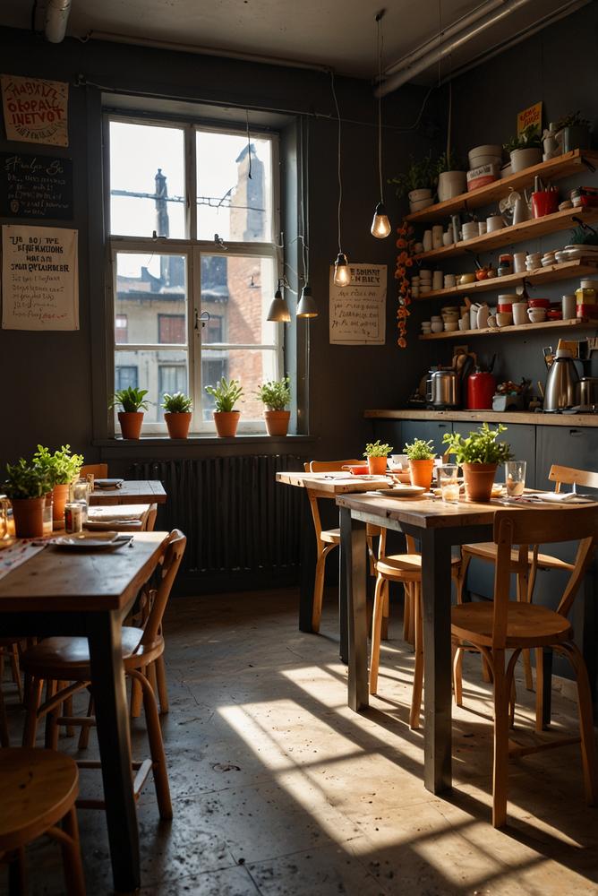 Street-Food-Mottoparty mit bunter Dekoration und Essen