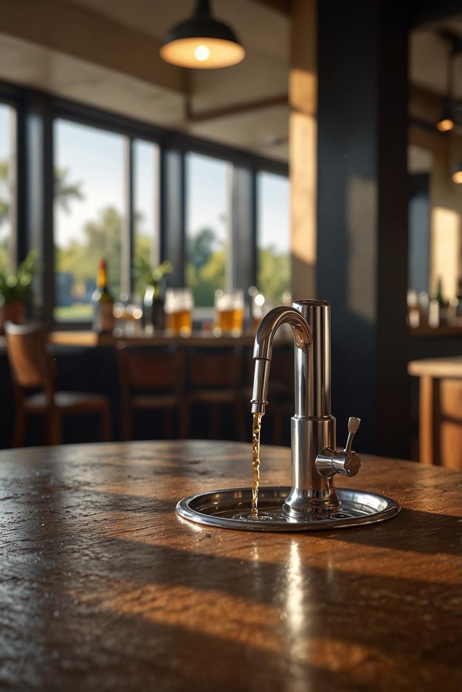 frisch gezapftes bier am karnevalsparty-tresen