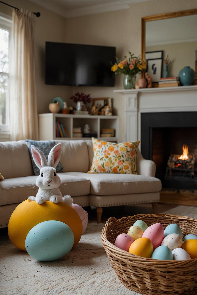 Gemütliche helle Ostern Filmnacht für Familien im Wohnzimmer