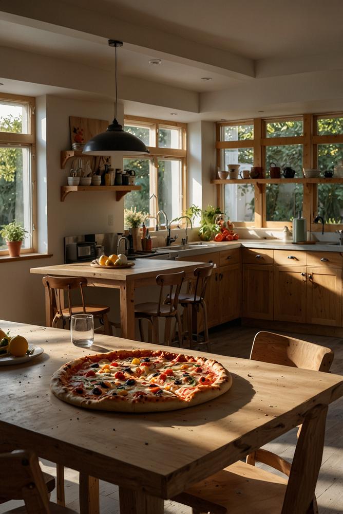 Pizza-back-contest helle moderne küche mit freunden