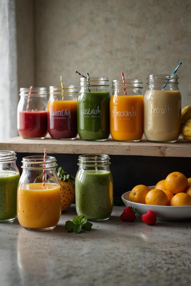 Helle und einladende Smoothie-Bar zum Fruehlingsbrunch